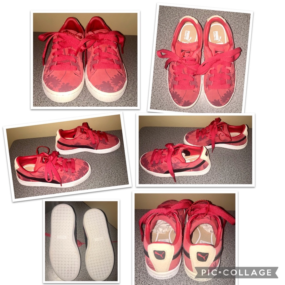 Puma red palm sneakers